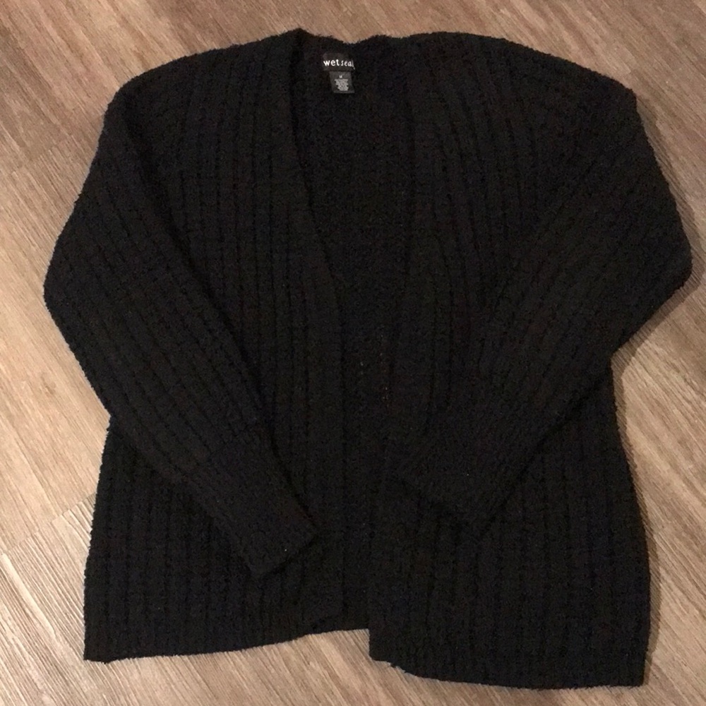 Wet seal medium black cardigan sweater.
